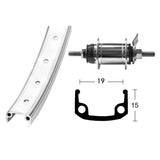 Rear Wheel Shimano 1s Coaster Brake Single Zinc-Plated Spokes Silver/Matte